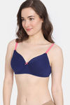 Zivame Beautiful Basics Padded Non Wired 3/4th Coverage Backless Bra - Blue Depth — thumbnail 4